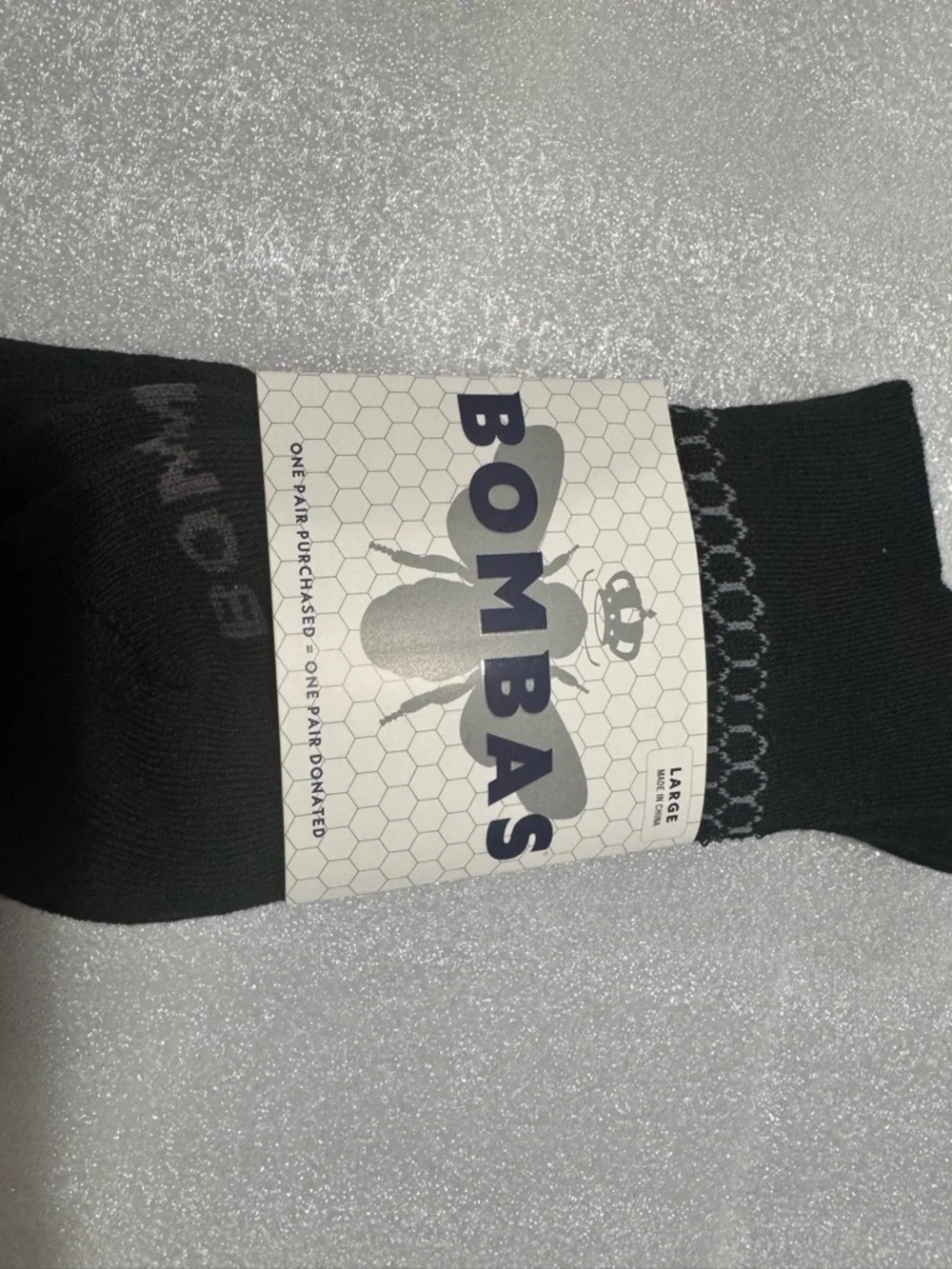 2 PAIR Bombas Large Calf Length Black traditional Style LARGE LG